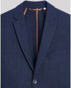 Veste de costume extra slim Barca à carreaux bleue