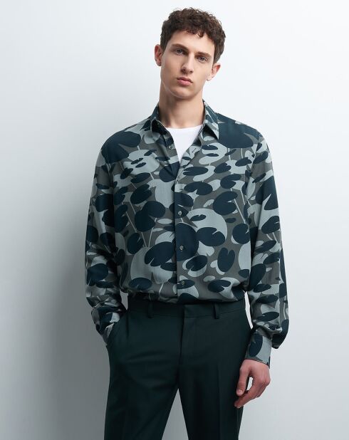 Chemise slim Cnymphea végétal verte