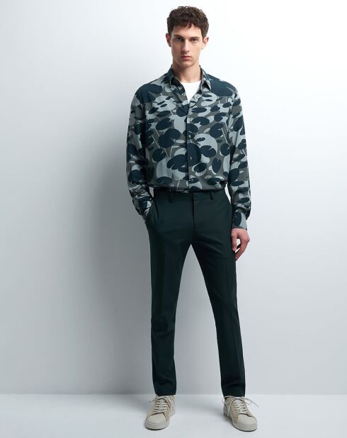 Chemise slim Cnymphea végétal verte