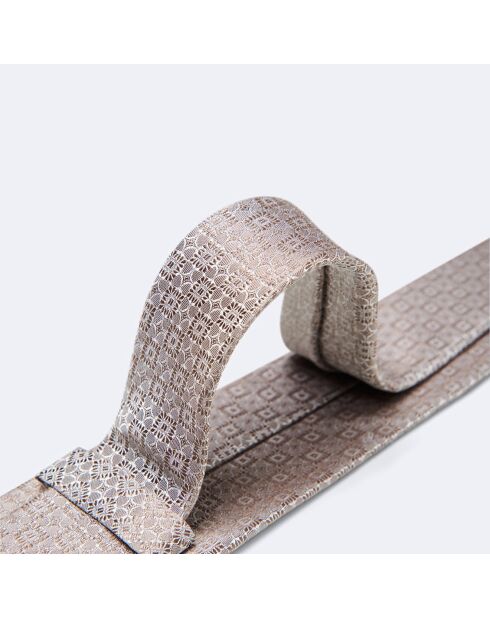Cravate 100% Soie Seramik fantaisie taupe