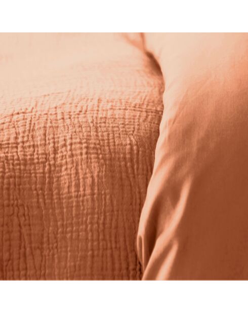 Parure housse de couette en Gaze de coton marron