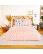 Parure Housse de Couette blanc/rose