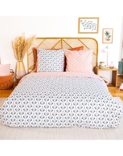 Parure Housse de Couette blanc/rose