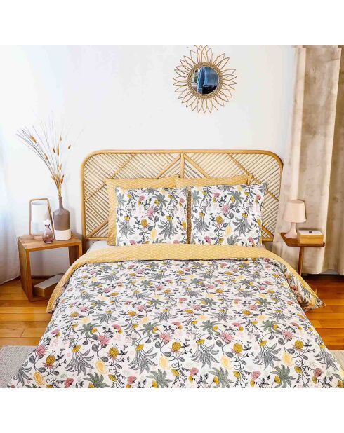 Parure Housse de Couette en Satin de Coton Bio multicolore