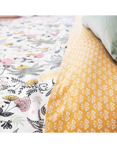Parure Housse de Couette en Satin de Coton Bio multicolore