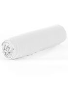 Sábana bajera ajustable blanca de algodón y bambú