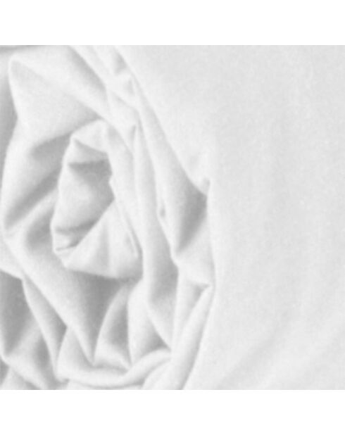 Sábana bajera ajustable blanca de algodón y bambú