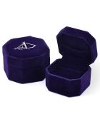 Corinne oorbellen 0.09 ct diamanten & 0.17 ct saffieren witgoud