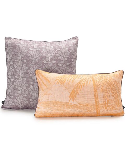 Housse de coussin 100% Lin Croisière Nil désert - 48x48 cm