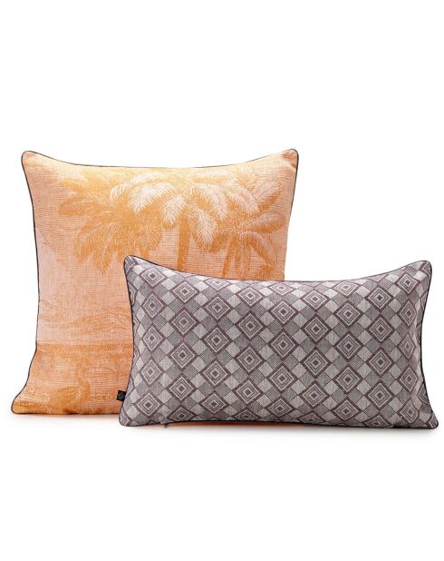 Housse de coussin 100% Lin Croisière Nil désert - 48x27 cm