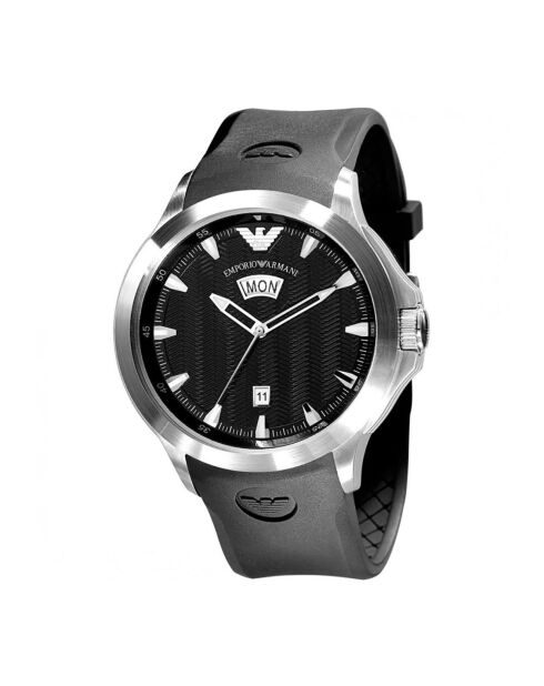 Montre Mixte en Caoutchouc noire
