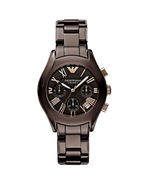 Montre Chronographe Femme en Céramique marron