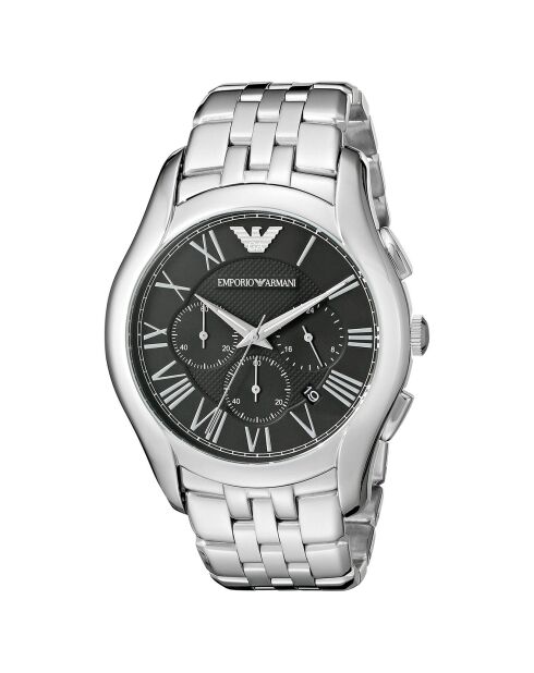 Montre Chronographe Mixte en Acier argentée