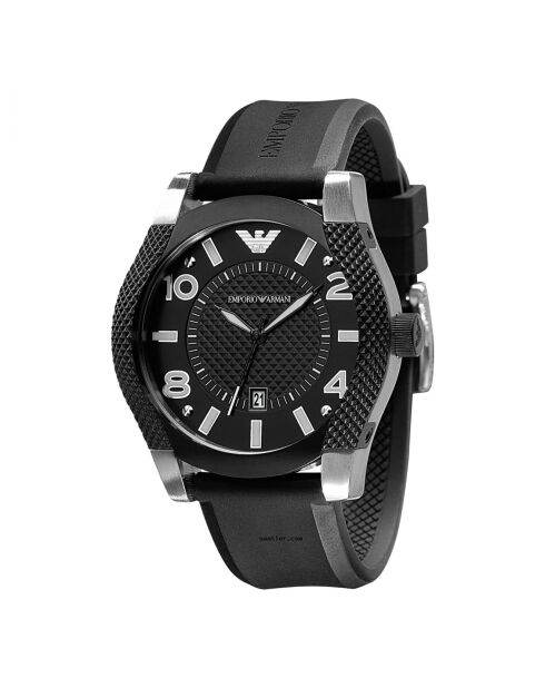 Montre Mixte en Caoutchouc noire