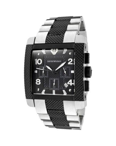 Montre Chronographe Mixte en Acier argentée