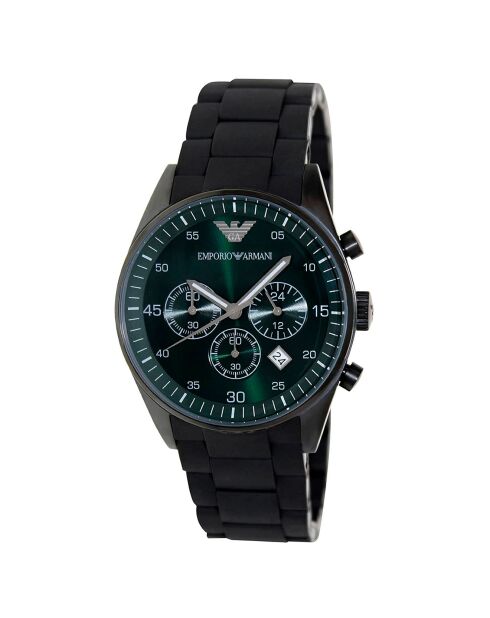 Montre Chronographe Mixte en Acier noire