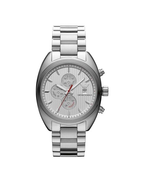 Montre Chronographe Mixte en Acier argentée