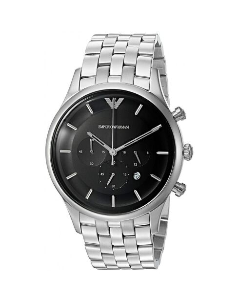 Montre Chronographe Mixte en Acier argentée