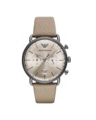 Montre Chronographe Mixte en Cuir beige