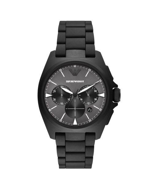 Montre Chronographe Mixte en Acier noire