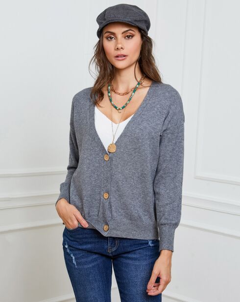 Gilet en Cachemire mélangé Gino gris
