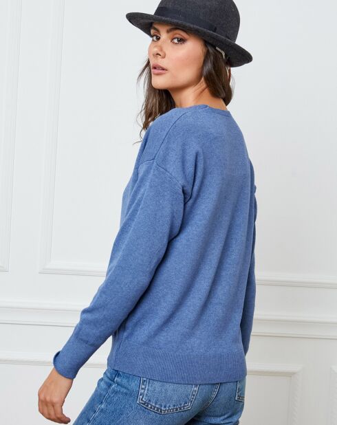 Gilet en Cachemire mélangé Gino indigo
