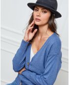 Gilet en Cachemire mélangé Gino indigo