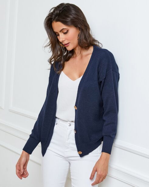 Gilet en Cachemire mélangé Gino marine