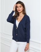 Gilet en Cachemire mélangé Gino marine