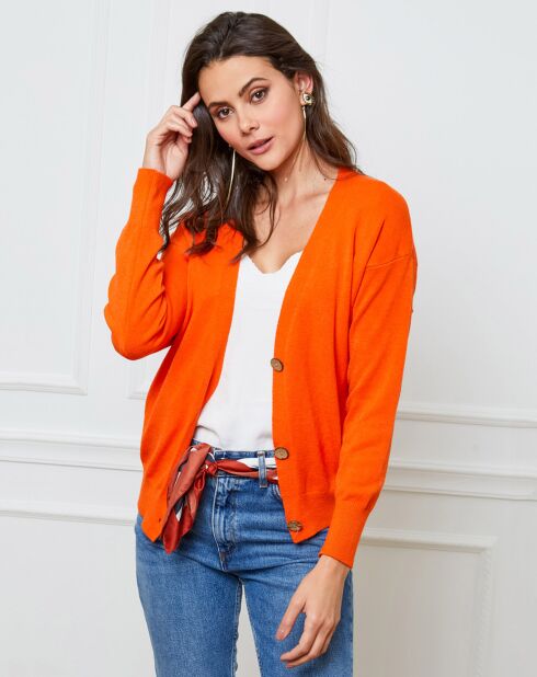 Gilet en Cachemire mélangé Gino orange