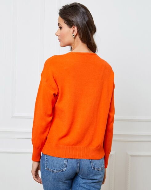Gilet en Cachemire mélangé Gino orange