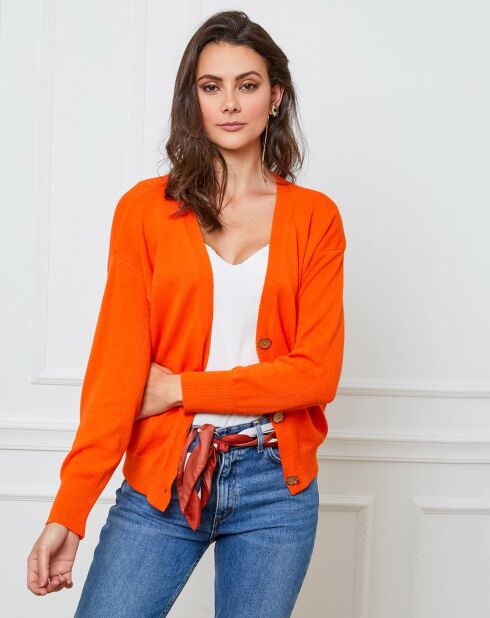 Gilet en Cachemire mélangé Gino orange