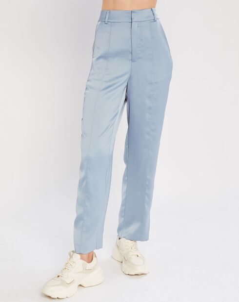 Pantalon Tailored Satiné bleu clair