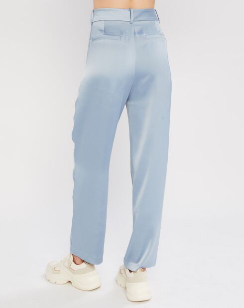 Pantalon Tailored Satiné bleu clair