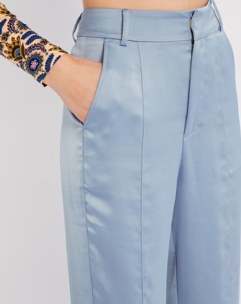 Pantalon Tailored Satiné bleu clair