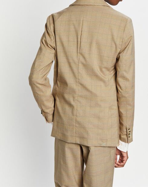 Blazer ajusté à carreaux marron/beige
