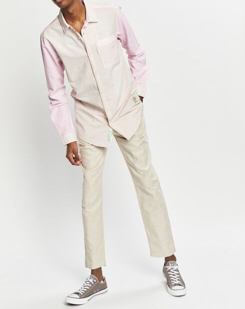 Pantalon en Coton Bio & Lin Warren Tapered beige