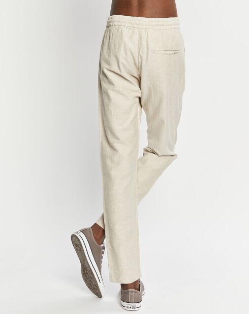 Pantalon en Coton Bio & Lin Warren Tapered beige