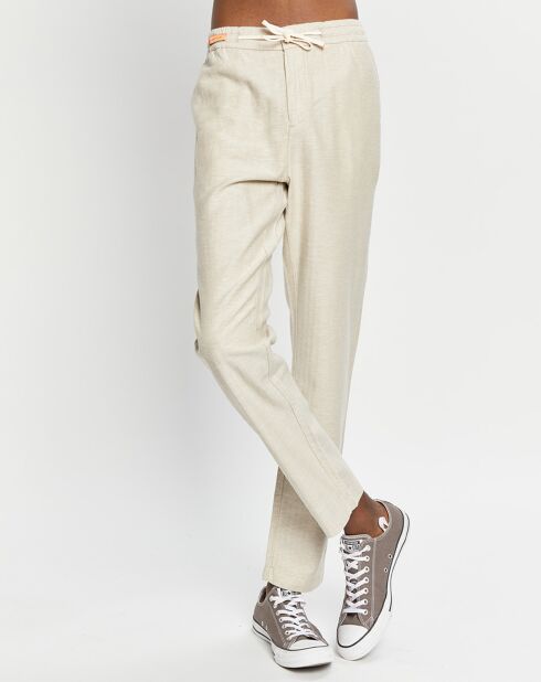 Pantalon en Coton Bio & Lin Warren Tapered beige