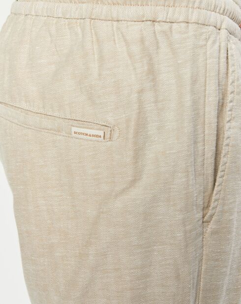 Pantalon en Coton Bio & Lin Warren Tapered beige