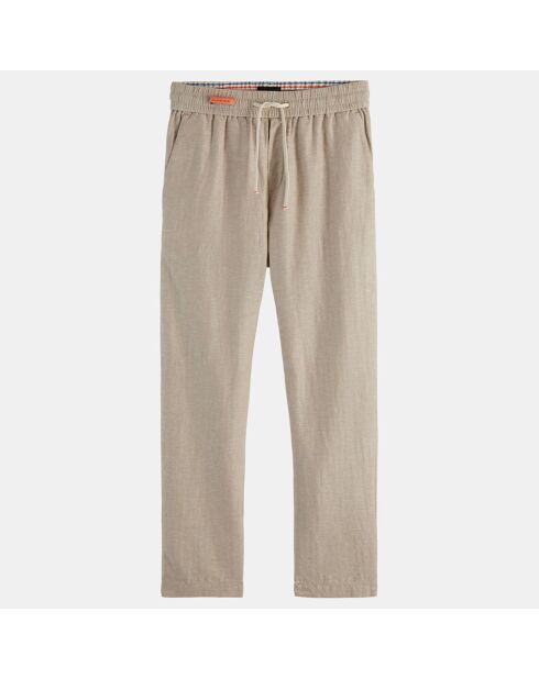 Pantalon en Coton Bio & Lin Warren Tapered beige