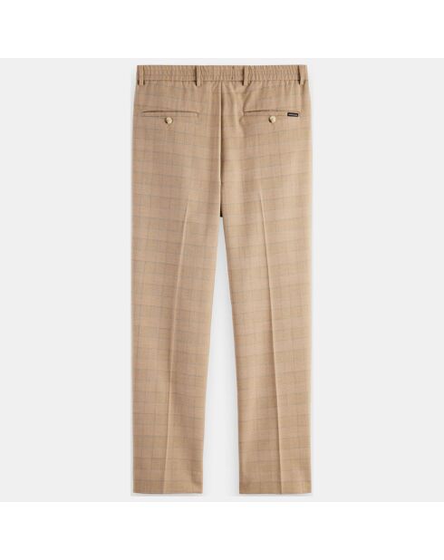 Pantalon à pinces Regular Fit Blake imprimé à carreaux marron/beige
