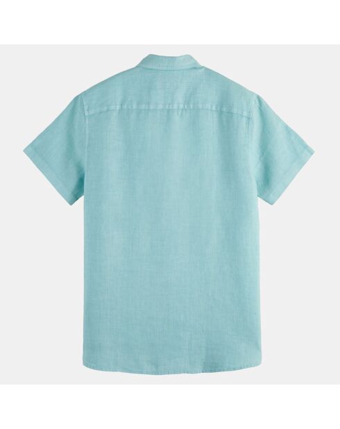 Camicia Regular Fit 100% lino verde acqua