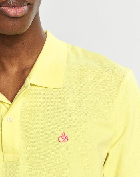 Polo 100% Coton Bio Regular Fit Basic jaune clair