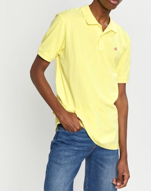 Polo 100% Coton Bio Regular Fit Basic jaune clair