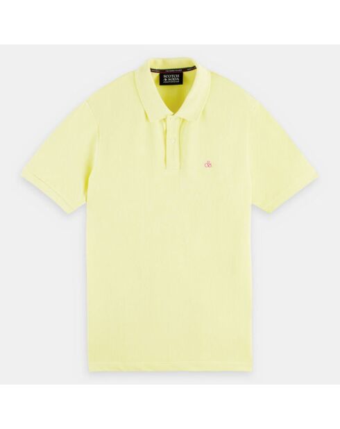 Polo 100% Coton Bio Regular Fit Basic jaune clair