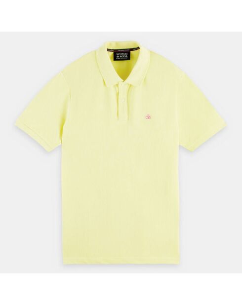 Polo 100% Coton Bio Regular Fit Basic jaune clair