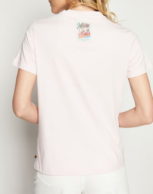 T-Shirt 100% Coton Bio Patch rose pâle
