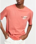 T-Shirt 100% Coton Bio imprimé rose foncé