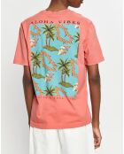 T-Shirt 100% Coton Bio imprimé rose foncé